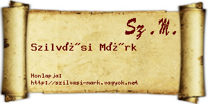 Szilvási Márk névjegykártya