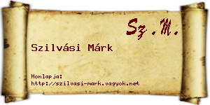 Szilvási Márk névjegykártya