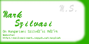 mark szilvasi business card